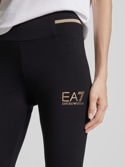 EA7 Emporio Armani Bootcut stoffen broek met labelprint, model 'TRAIN CORE LADY' Zwart - 3