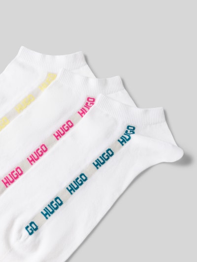 Produktfoto, Sneaker-Socken aus Baumwoll-Mix Modell '3P AS SIDE TAPE CC' von HUGO, Optik: Unifarben, Label-Print, Feinstrick, elastischer Bundabschluss