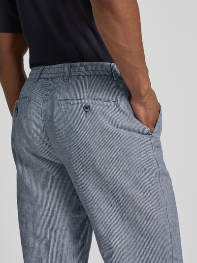 Lindbergh Stoffhose mit Leinen-Anteil und seitlichen Eingrifftaschen Blau 3