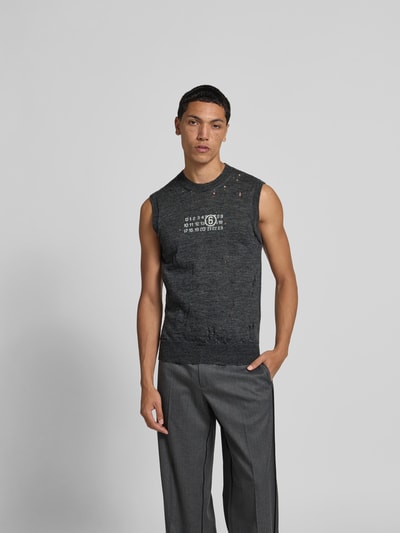 MM6 Maison Margiela Slim Fit Top aus reiner Schurwolle Anthrazit 4