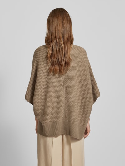 Windsor Kasjmier cardigan met opengewerkte voorkant Taupe - 5