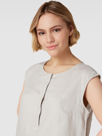 Christian Berg Woman Selection Linnen blouse met ronde hals Zand - 3