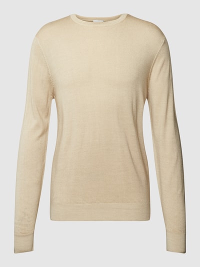 Profuomo Wollen pullover met ronde hals Beige - 2