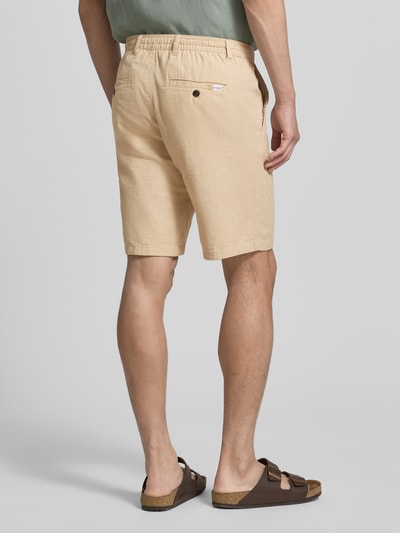 Selected Homme Slim Fit Bermudas aus Baumwoll-Leinen-Mix Modell 'BRODY' Beige 5