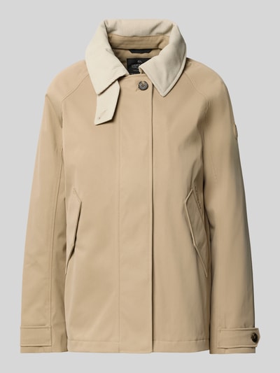 Produktfoto, Relaxed Fit Jacke mit Umlegekragen Modell 'Lynn' von Didriksons in Beige, elastischer Material-Mix, Eingrifftaschen, Damen Jacke