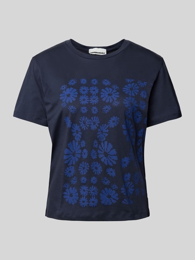 Armedangels T-shirt met bloemmotief, model 'MAARLA FLOWER POWAA' Marineblauw - 2