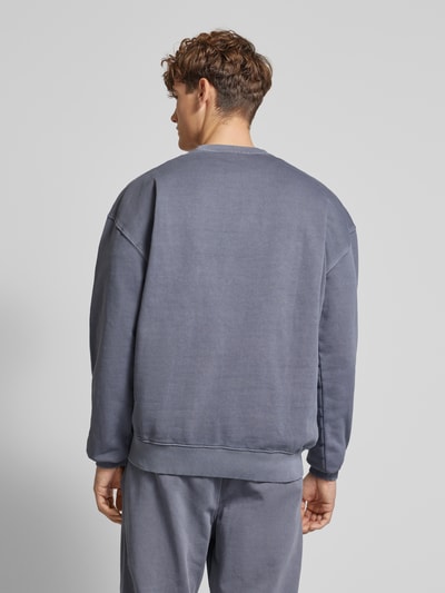 Pegador Sweatshirt mit Label-Stitching Rauchblau 5