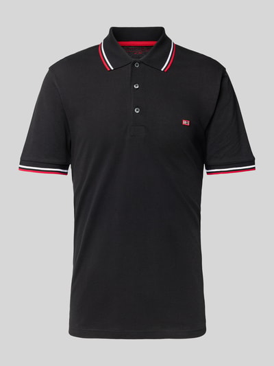Christian Berg Men Poloshirt met labelstitching Zwart - 2