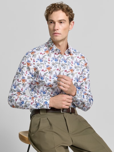Jake*s slim fit vrijetijdsoverhemd met florale all-over print Wit - 3