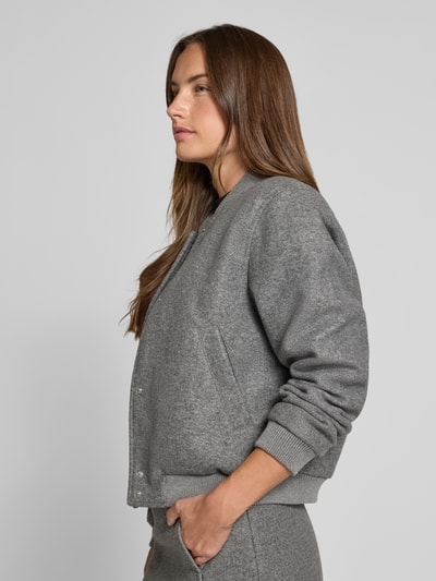 Vero Moda Regular fit collegejack met drukknopen, model 'FORTUNE' Middengrijs gemêleerd - 3