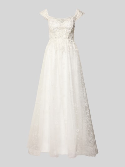 Produktfoto, długa sukienka z cekinami Maxikleid mit Pailletten von Unique, taliowany fason, sukienka gorsetowa, zamek błyskawiczny z tyłu, długość tyłu w rozmiarze 36: 136 cm, szerokość klatki piersiowej w rozmiarze 36: 35 cm