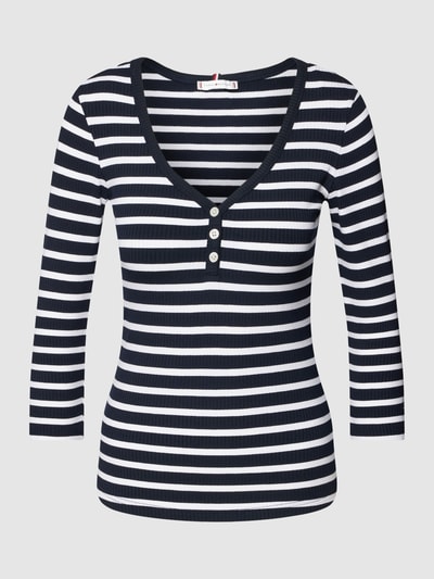 Tommy Hilfiger Shirt met lange mouwen in riblook Marineblauw - 2