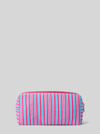 Produktfoto, Kosmetiktasche mit Reißverschluss und Label-Detail von STUDIO NOOS aus Reine Baumwolle im Allover-Look mit Streifenmuster.
