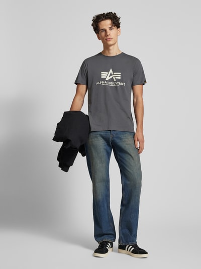 Alpha Industries T-Shirt mit Label-Print Anthrazit 1