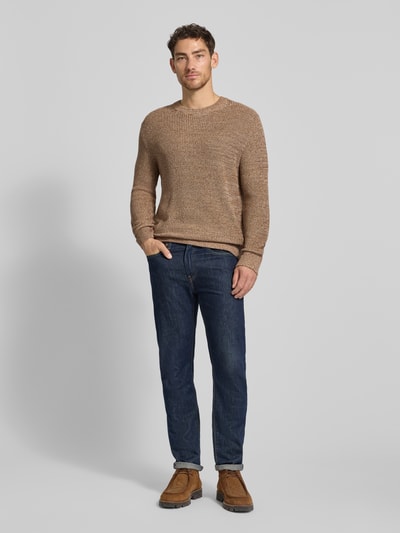 Tom Tailor Denim Relaxed Fit Strickpullover aus Baumwoll-Mix Sand 1