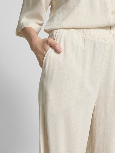 moves Stoffhose aus Viskose-Leinen-Mix mit elastischem Bund Beige 3