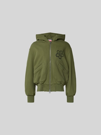 Kenzo Regular Fit Sweatjacke mit Logo-Print Khaki 2