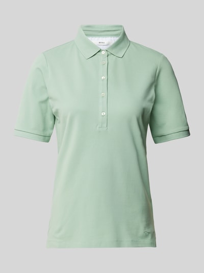 Brax Poloshirt in unifarbenem Design Modell 'CLEO' Mint 2