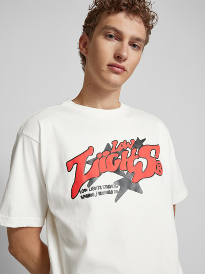 Low Lights Studios Oversized T-shirt met labelprint, model 'ASTRO' Offwhite - 3