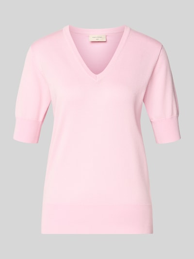 Produktfoto, Strickshirt mit V-Ausschnitt Modell 'Katie' von FREE/QUENT, jasnoróżowy, krój regular fit, dzianina z domieszką wiskozy i stretchu