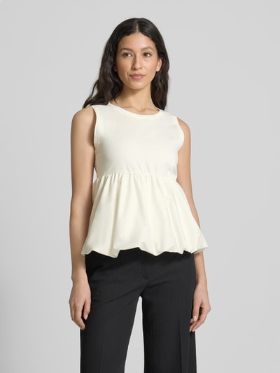 ICHI Tanktop mit ausgestellter Rockpartie Modell 'MALLIA' Offwhite 4