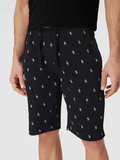 Polo Ralph Lauren Underwear Slim Fit Sweatshorts mit Label-Print Modell 'LIQUID' Black 3