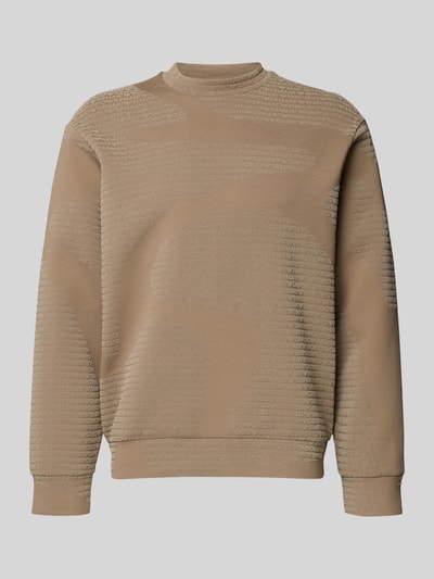 Emporio Armani Sweatshirt mit Strukturmuster Taupe 2