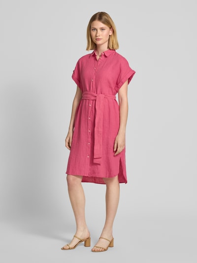 Marc O'Polo Getailleerde vrijetijdsjurk van puur linnen Felroze - 1