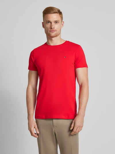 Tommy Hilfiger T-shirt met labelstitching Rood - 4