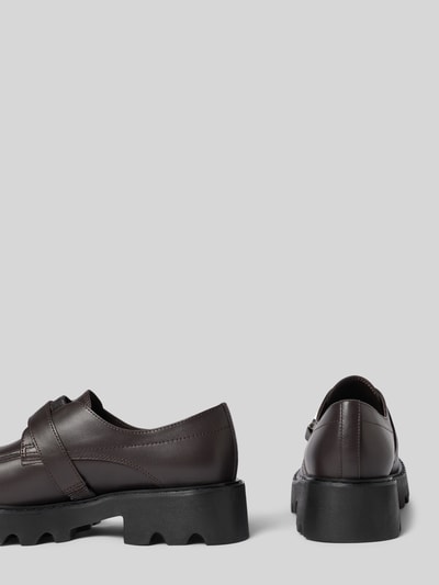 Productfoto, Loafers met geprofileerde plateauzool van Marc Cain Bags & Shoes, afgerond model, trensje met gesp, reliëflogo, hakhoogte maat 40: 5 cm, schachthoogte maat 40: 6 cm, schachtbreedte maat 40: 11 cm