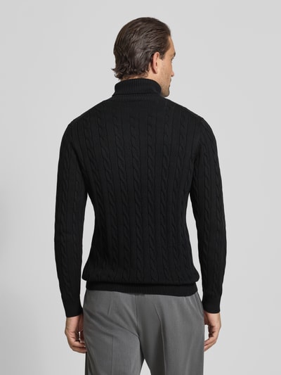 Gant Gebreide pullover met ribboorden Zwart - 5
