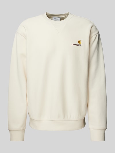 Carhartt Work In Progress Sweatshirt mit Label-Stitching Offwhite 1