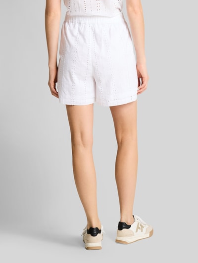 Tom Tailor Denim Relaxed Fit Shorts aus reiner Baumwolle mit Lochstickerei Weiss 5