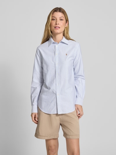 Polo Ralph Lauren Regular fit overhemdblouse met logostitching Lichtblauw - 4