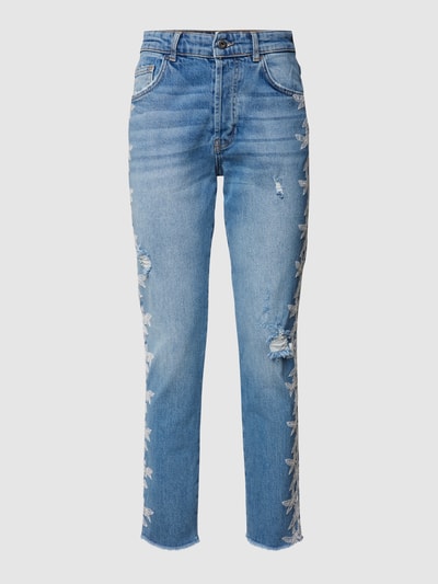 Liu Jo White Jeans mit floralen Stickereien Jeansblau 2