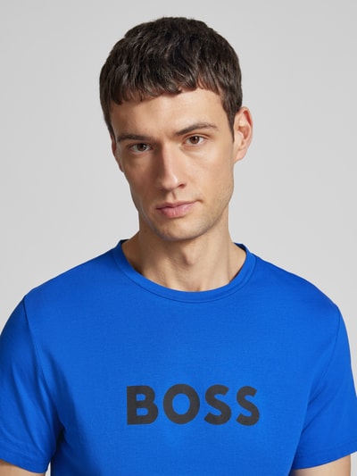 BOSS T-shirt z nadrukiem z logo Królewski niebieski 3