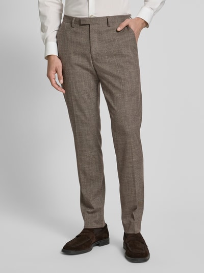 MCNEAL Regular fit pantalon met persplooien Middenbruin - 4