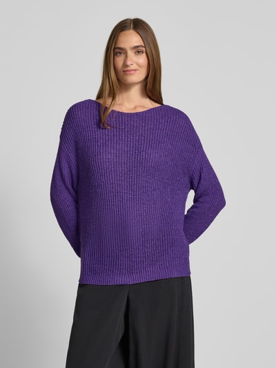 Christian Berg Woman Gebreide pullover met extra brede schouders Paars - 4