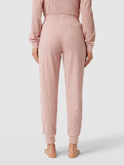 HUGO Jogpants mit Allover-Label-Muster aus Frottee Modell 'TERRY ME' Rosa 5