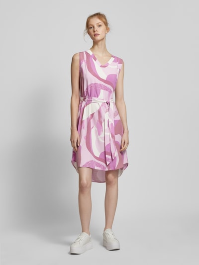 QS Knielanges Kleid mit Bindegürtel Pink 4