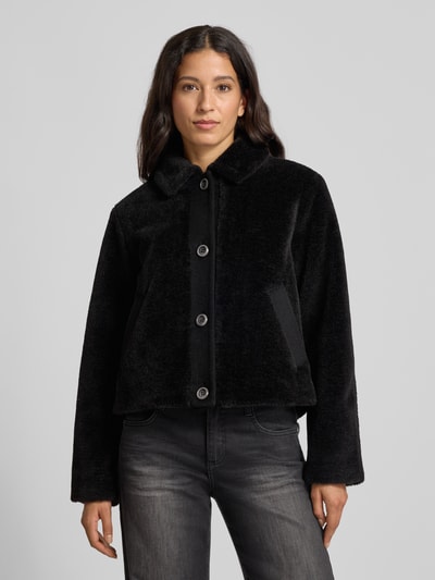 Marc Cain Webpelzjacke mit Umlegekragen Black 4