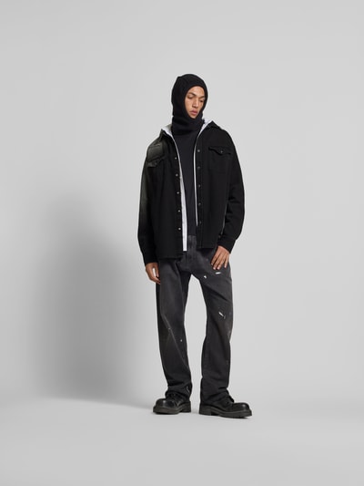 MM6 Maison Margiela Jeanshemd mit Knopfleiste Anthrazit 1