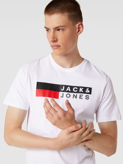 Jack & Jones T-Shirt mit Label-Print Modell 'CORP' Weiss 3