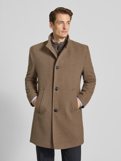 bugatti Lange jas met opstaande kraag en knoopsluiting Beige - 4