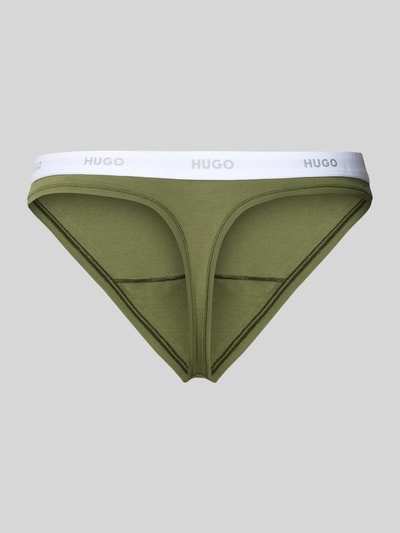 HUGO String aus Baumwoll-Mix Modell 'ID THONG' Oliv 3