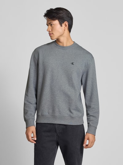 Calvin Klein Jeans Sweatshirt mit Label-Stitching Mittelgrau 4