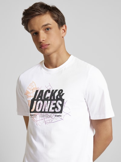 Jack & Jones T-Shirt mit Label-Print Weiss 3