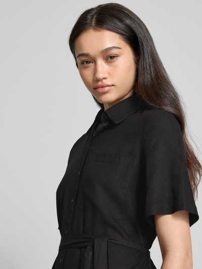 Pieces Getailleerde vrijetijdsjurk met strikceintuur, model 'PIA' Zwart - 3