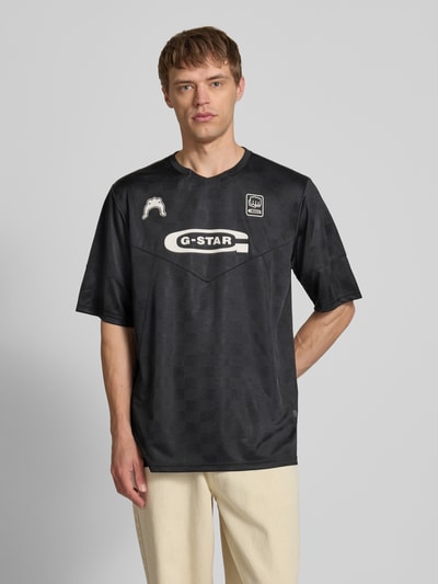 G-Star Raw Tricot met label- en motiefprint, model 'Football' Zwart - 4