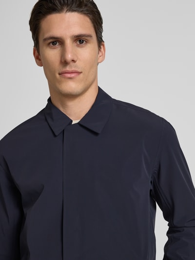 SCANDINAVIAN EDITION Jas met platte kraag Marineblauw - 3